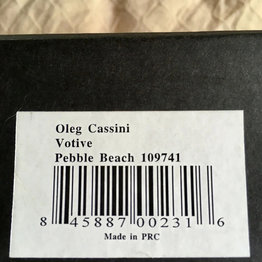 Oleg Cassini crystal candle votives Pebble Beach set of 2